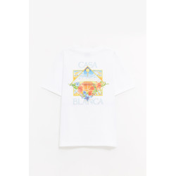 CASABLANCA WHITE FLOWER COURT ICON FLOWER COURT ICON T SHIRT